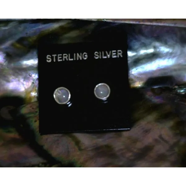 Sterling Round Ethiopian Opal Stud Earrings Vulcan's Forge LLC Kansas City, MO