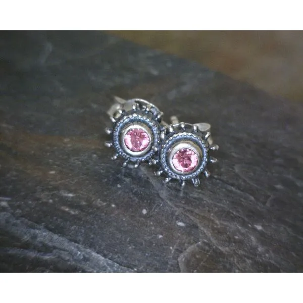Sterling Garnet Bali Style Studs Vulcan's Forge LLC Kansas City, MO