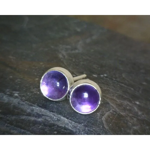 Sterling 5mm Amethyst Round Studs Vulcan's Forge LLC Kansas City, MO