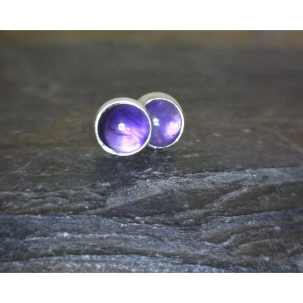 Sterling 4mm Amethyst Round Studs Vulcan's Forge LLC Kansas City, MO