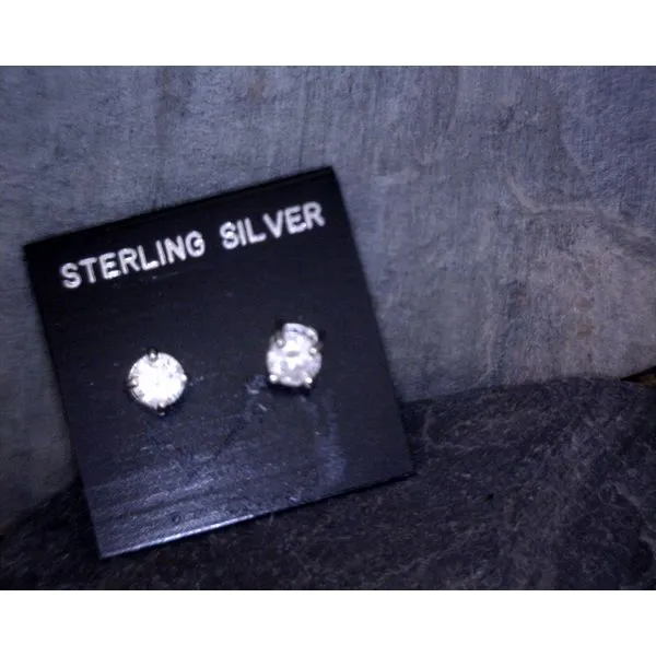 Sterling 4mm CZ Stud Earrings Vulcan's Forge LLC Kansas City, MO