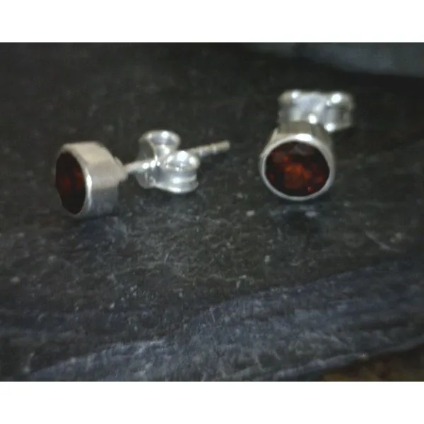 Sterling Garnet Stud Earrings Vulcan's Forge LLC KANSAS CITY, MO