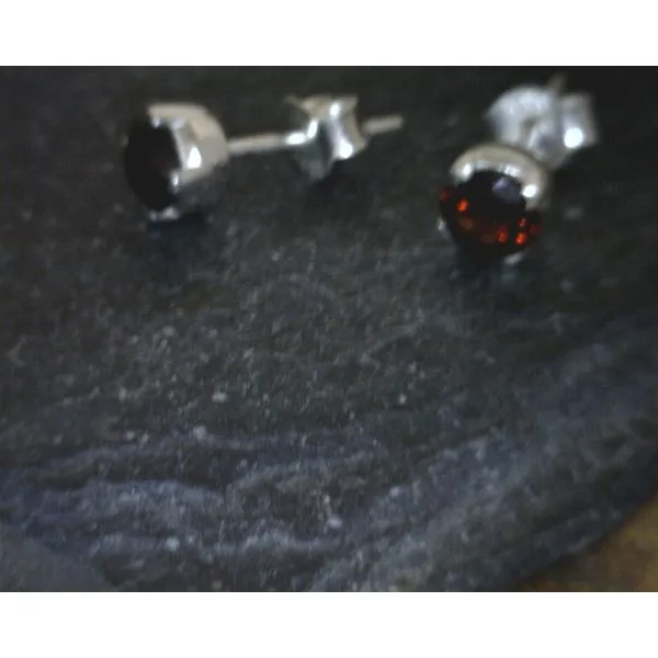 Sterling 5mm Garnet Studs Vulcan's Forge LLC Kansas City, MO