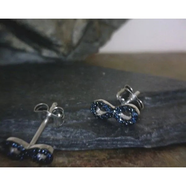 Sterling Infinity Black Diamond Earrings Vulcan's Forge LLC Kansas City, MO