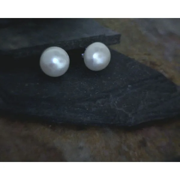 Sterling Pearl Stud Earrings Vulcan's Forge LLC Kansas City, MO