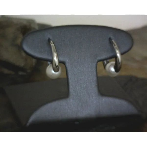 Sterling Pearl Hoop Earrings Vulcan's Forge LLC Kansas City, MO