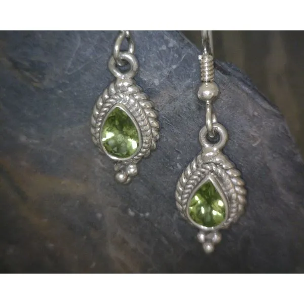 SS Faceted Pear Peridot Rope Edge E Vulcan's Forge LLC KANSAS CITY, MO