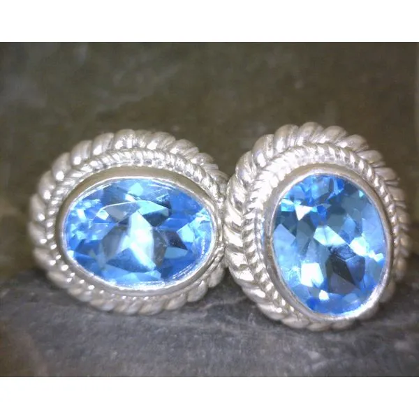 SS Oval Cut Blue Topaz With Rope Edge Vulcan's Forge LLC KANSAS CITY, MO