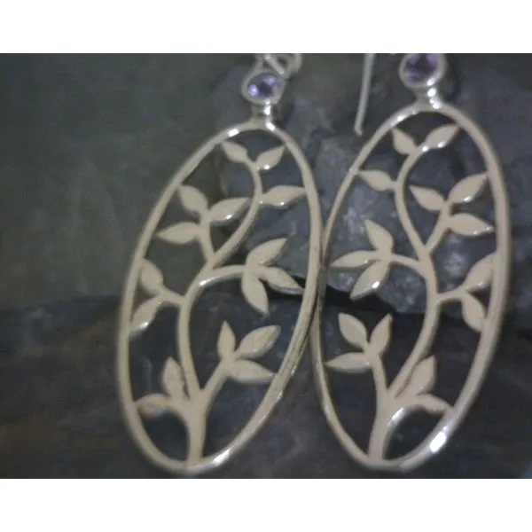 Vine Style Drop Earrings with Iolite Accent Vulcan's Forge LLC Kansas City, MO