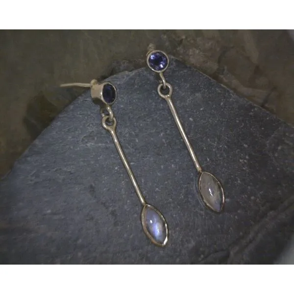SS Drop Iolite and Moonstone Earring Vulcan's Forge LLC KANSAS CITY, MO