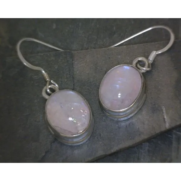 SS Oval Moonstone Drop Earrings Vulcan's Forge LLC Kansas City, MO