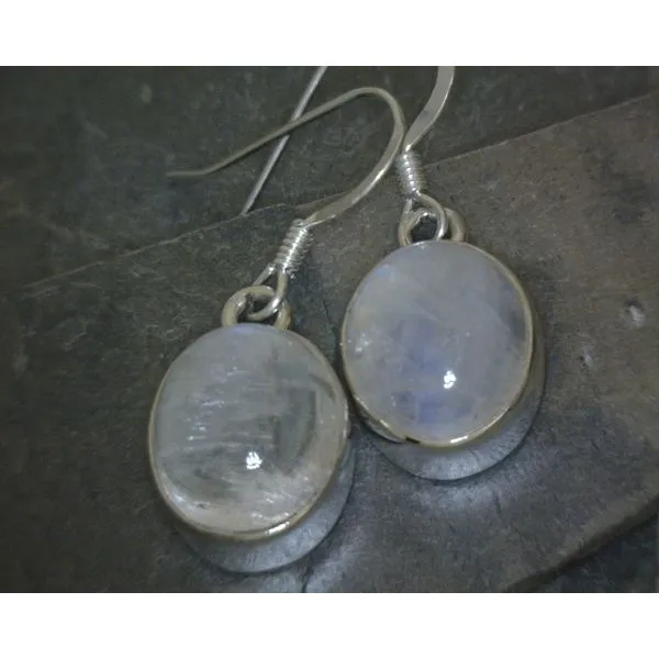 SS Oval Moonstone Drop Earrings Vulcan's Forge LLC Kansas City, MO