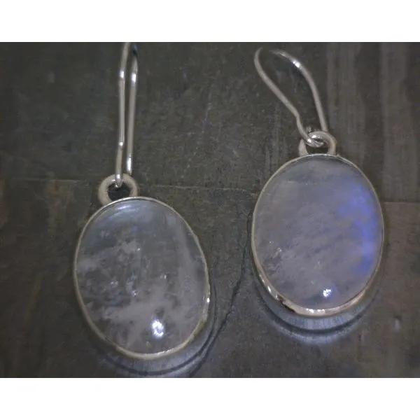 SS Oval Moonstone Drop Earrings Vulcan's Forge LLC Kansas City, MO
