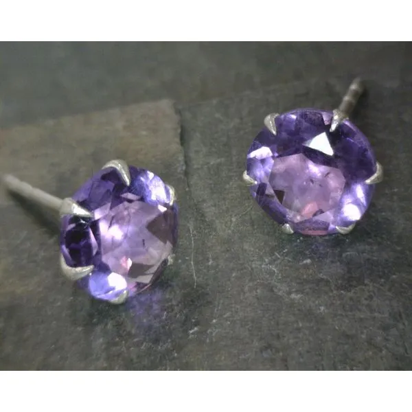 SS Round Amethyst 8mm Stud Vulcan's Forge LLC KANSAS CITY, MO