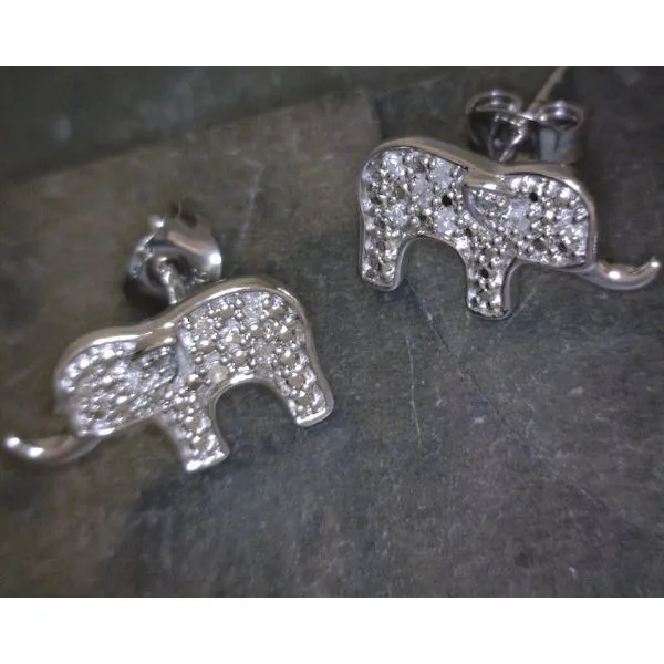 SS Elephant Earrings 0.05ctw diamonds Vulcan's Forge LLC KANSAS CITY, MO