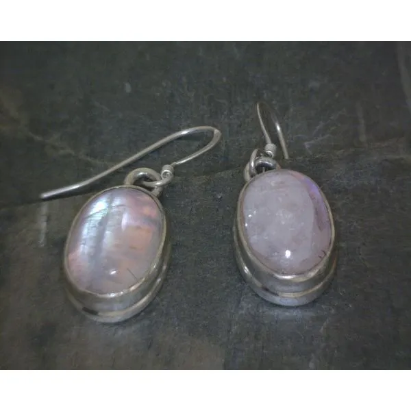SS Cab Moonstone Drop Earrings Color Enhanced Vulcan's Forge LLC KANSAS CITY, MO
