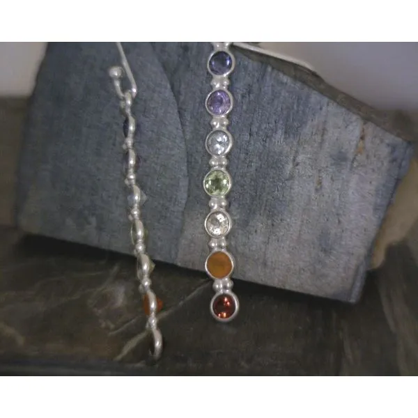 SS Multi Stone Chakra Earrings Vulcan's Forge LLC KANSAS CITY, MO