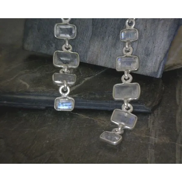 SS Emerald Cut Stacked Moonstone Earrings Vulcan's Forge LLC KANSAS CITY, MO