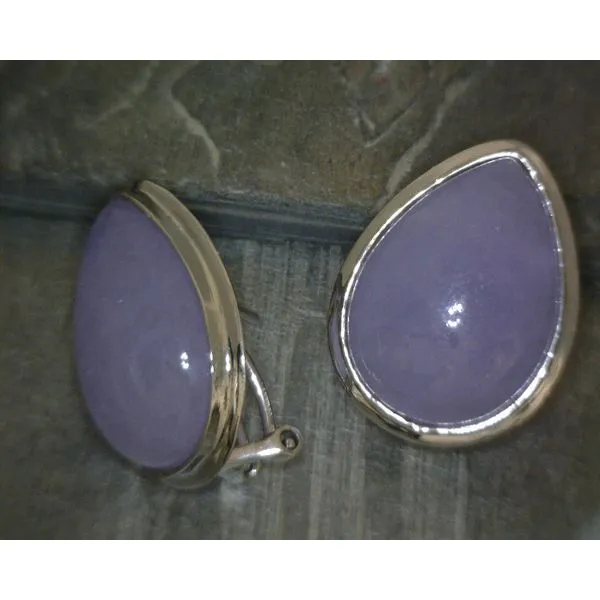SS Purple Jade Leaver Back Earrings Vulcan's Forge LLC KANSAS CITY, MO