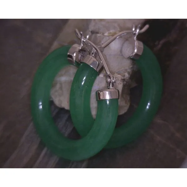 SS Jade Hoop Earrings Vulcan's Forge LLC KANSAS CITY, MO