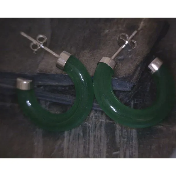 SS Small Jade Hoop Earrings Vulcan's Forge LLC KANSAS CITY, MO