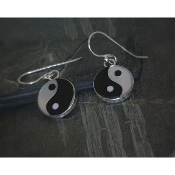 SS Mother Of Pearl Yin Yang Drop Earrings Vulcan's Forge LLC KANSAS CITY, MO