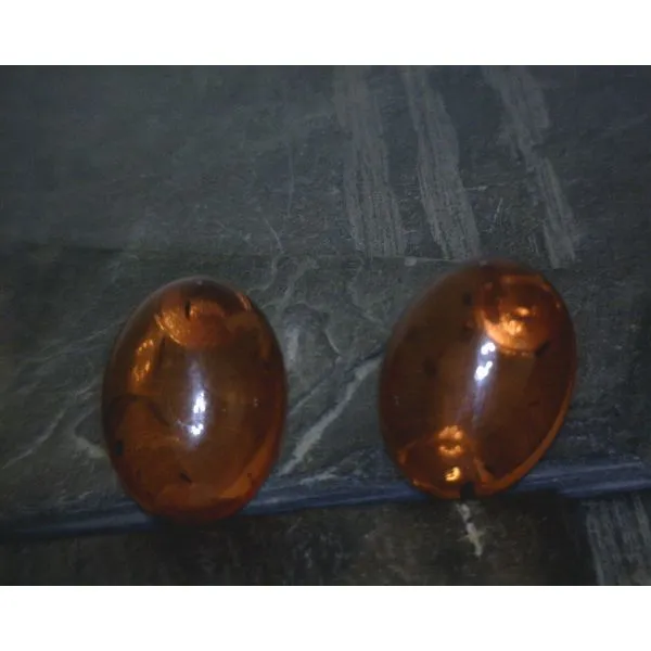 SS Oval Cab  Amber Studs Vulcan's Forge LLC KANSAS CITY, MO