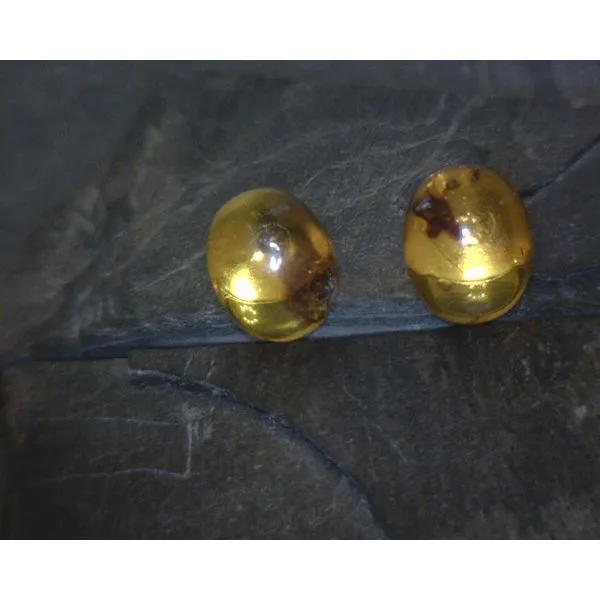 SS Small Oval Cab Amber Studs Vulcan's Forge LLC KANSAS CITY, MO