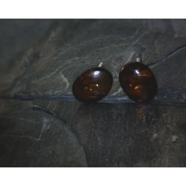 SS Little Oval Cab Amber Studs Vulcan's Forge LLC KANSAS CITY, MO