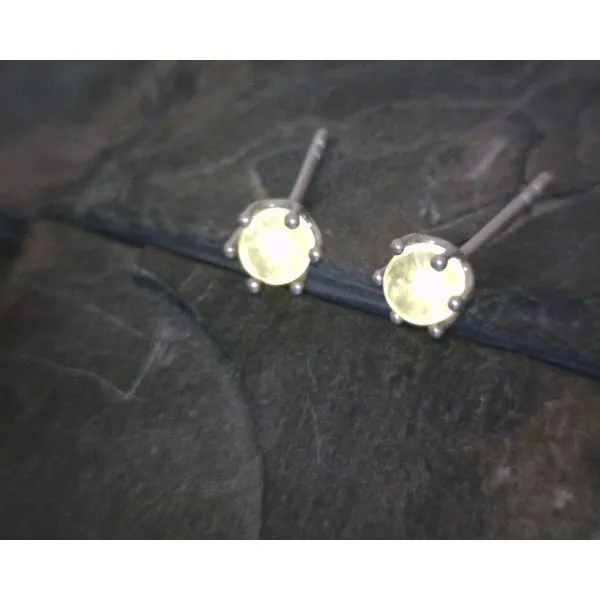 SS Small Round Yellow Prong Set Amber Studs Vulcan's Forge LLC KANSAS CITY, MO