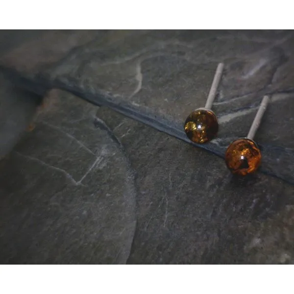 SS Small Round  Amber Studs Vulcan's Forge LLC KANSAS CITY, MO