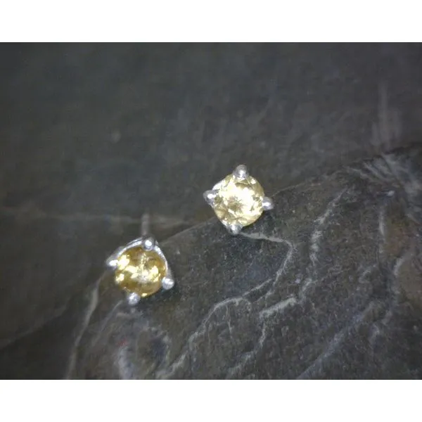 SS Prong Set Round Citrine Stud Earrings Vulcan's Forge LLC KANSAS CITY, MO