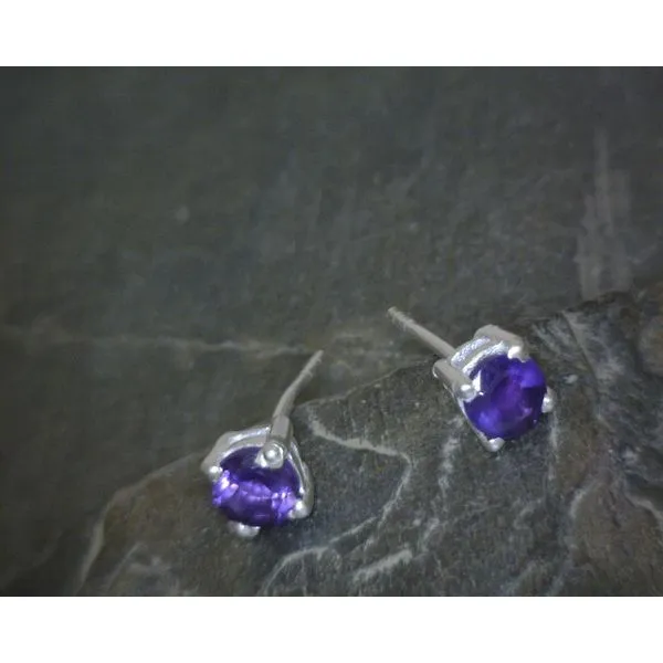 SS Prong Set Round Amethyst Stud Earrings Vulcan's Forge LLC KANSAS CITY, MO