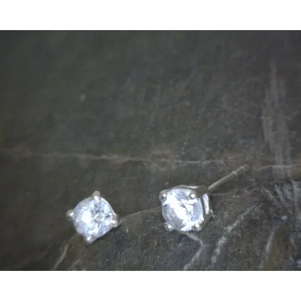 SS Prong Set Round Blue Topaz Stud Earrings Vulcan's Forge LLC KANSAS CITY, MO