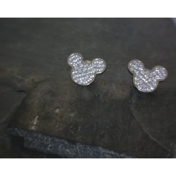 SS White Stone Small Mouse Head Silhouette Studs Vulcan's Forge LLC KANSAS CITY, MO