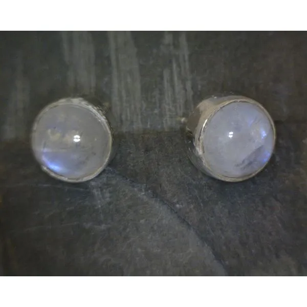 SS Bz Cab Moonstone Stud Earrings Vulcan's Forge LLC KANSAS CITY, MO