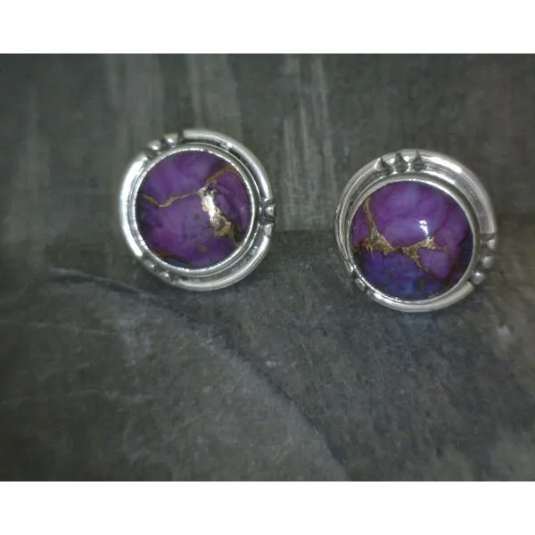 SS Bz Enhanced Turquoise Stud Earrings Vulcan's Forge LLC KANSAS CITY, MO