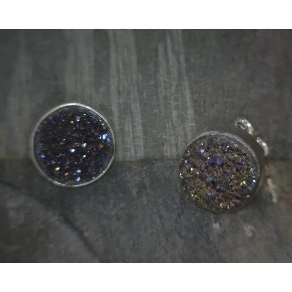 SS Bz Druzy Stud Earrings Vulcan's Forge LLC KANSAS CITY, MO