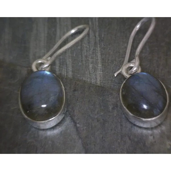 SS Bz Oval Labradorite Drop Earrings Vulcan's Forge LLC KANSAS CITY, MO