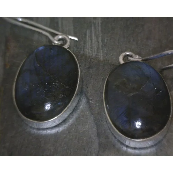 SS Bz Oval Labradorite Drop Earrings Vulcan's Forge LLC Kansas City, MO