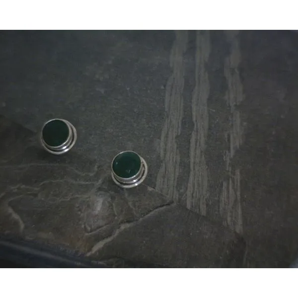 SS BZ Faceted Enhanced Emerald Stud Earrings Vulcan's Forge LLC KANSAS CITY, MO