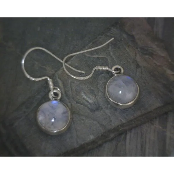 SS Bz Cab moonstone Drop Earrings Vulcan's Forge LLC KANSAS CITY, MO