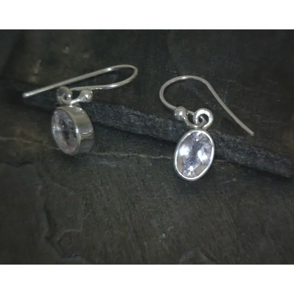 Ss Bz Oval Faceted Morganite Drop Earrings Vulcan's Forge LLC KANSAS CITY, MO