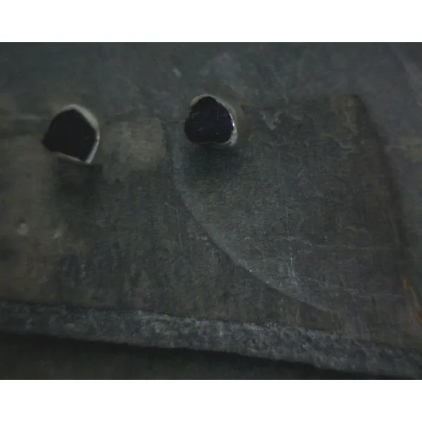 Ss Bz Raw Freeform Shungite Stud Earrings Vulcan's Forge LLC KANSAS CITY, MO