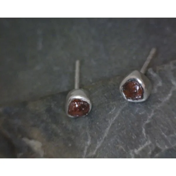 Ss Bz Freeform Garnet Studs Vulcan's Forge LLC KANSAS CITY, MO
