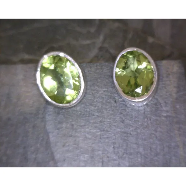 Ss Bz Oval Peridot Studs Vulcan's Forge LLC KANSAS CITY, MO