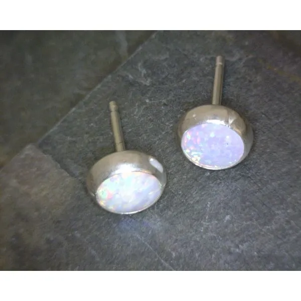 SS Lab Cab Opal Studs 6mm Vulcan's Forge LLC KANSAS CITY, MO