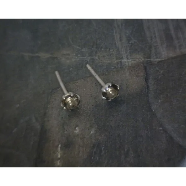 SS Smokey Quartz Stud Earrings Vulcan's Forge LLC KANSAS CITY, MO