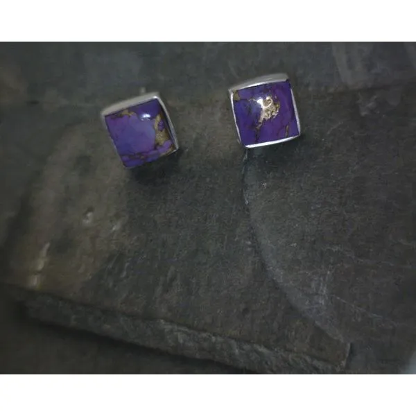 Ss Purple Turquoise Square Studs Vulcan's Forge LLC KANSAS CITY, MO
