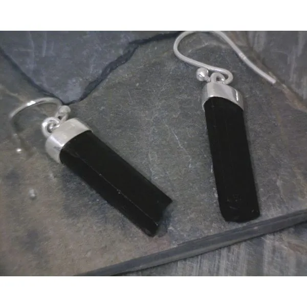 Sterling Cap Crystal Black Tourmaline Drops Vulcan's Forge LLC KANSAS CITY, MO